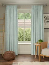 John Lewis Brushed Blackout Pencil Pleat Curtains W167 x D182cm - Duck Egg