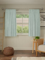 John Lewis Brushed Blackout Pencil Pleat Curtains W167 x D182cm - Duck Egg