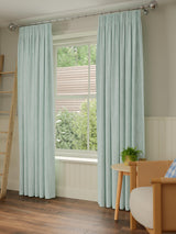 John Lewis Brushed Blackout Pencil Pleat Curtains 228 x 228cm Duck Egg Blue