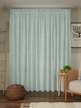 John Lewis Brushed Blackout Pencil Pleat Curtains 228 x 228cm Duck Egg Blue