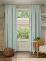 John Lewis Brushed Blackout Pencil Pleat Curtains 228 x 228cm Duck Egg Blue