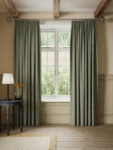 John Lewis Rustic Twill Blackout Pencil Pleat Curtains W228 x D137cm - Green