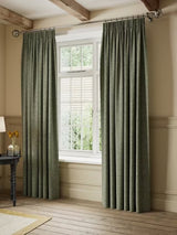 John Lewis Rustic Twill Blackout Pencil Pleat Curtains W228 x D137cm - Green