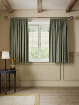 John Lewis Rustic Twill Blackout Pencil Pleat Curtains W228 x D137cm - Green
