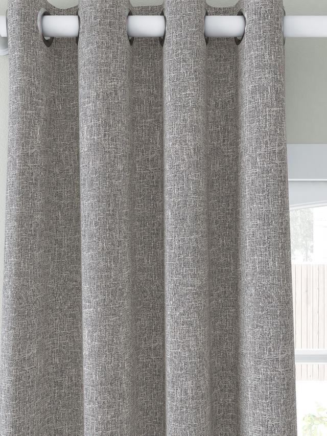 John Lewis Boucle Weave Blackout Eyelet Curtains W228 x D182cm - Pale Grey