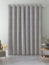 John Lewis Boucle Weave Blackout Eyelet Curtains W228 x D182cm - Pale Grey