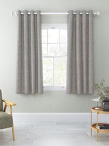John Lewis Boucle Blackout Lined Eyelet Curtains Pale Grey Storm 228 x 228cm