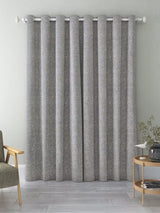John Lewis Boucle Blackout Lined Eyelet Curtains Pale Grey Storm 228 x 228cm