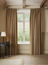 John Lewis Rustic Twill Blackout Pencil Pleat Curtains W167 x D228cm Caramel