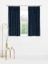 John Lewis Velvet Pair Lined Pencil Pleat Curtains W167 x Drop 182cm - Navy