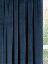 John Lewis Velvet Pair Lined Pencil Pleat Curtains W167 x Drop 182cm - Navy