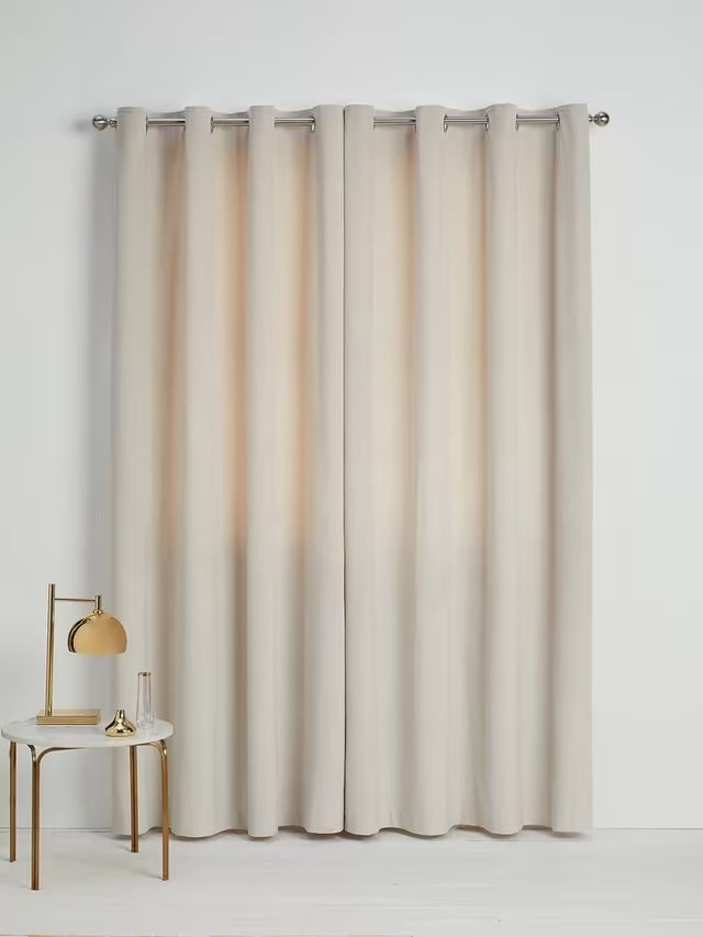 John Lewis Velvet Pair Lined Eyelet Curtains W167 x Drop 182cm - Champagne