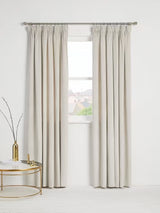 John Lewis Velvet Pair Lined Pencil Pleat Curtains W167 x D274cm - Champagne