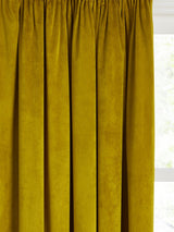 John Lewis Velvet Pair Lined Pencil Pleat Curtains W228 x Drop 182cm - Gold