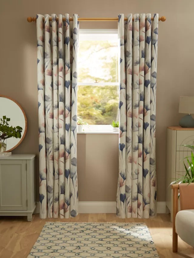 John Lewis Ginkgo Pair Thermal Lined Eyelet Curtains W167 x Drop 182cm Multi - Kazoop 