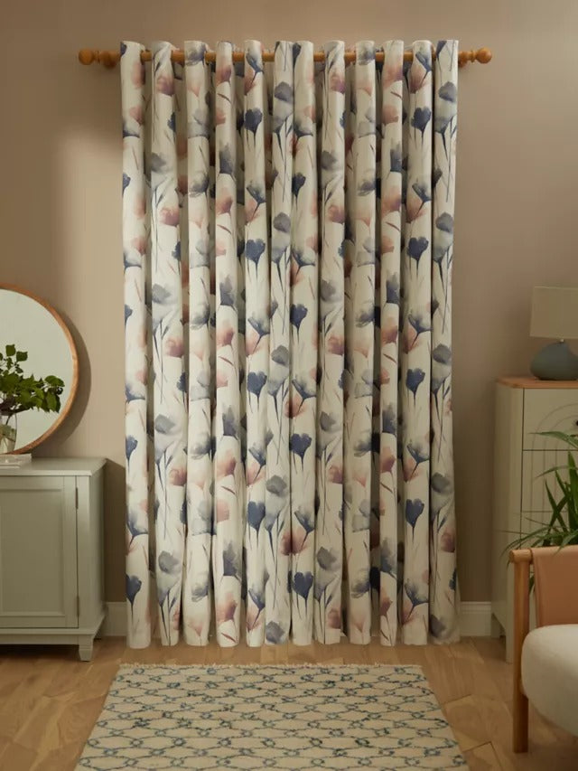 John Lewis Ginkgo Pair Thermal Lined Eyelet Curtains W167 x Drop 182cm Multi - Kazoop 