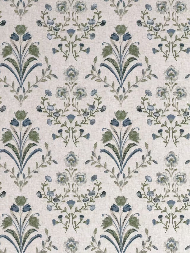 John Lewis Tulipa Pencil Pleat Pair Lined Curtains W167 x D228cm - Lake Blue