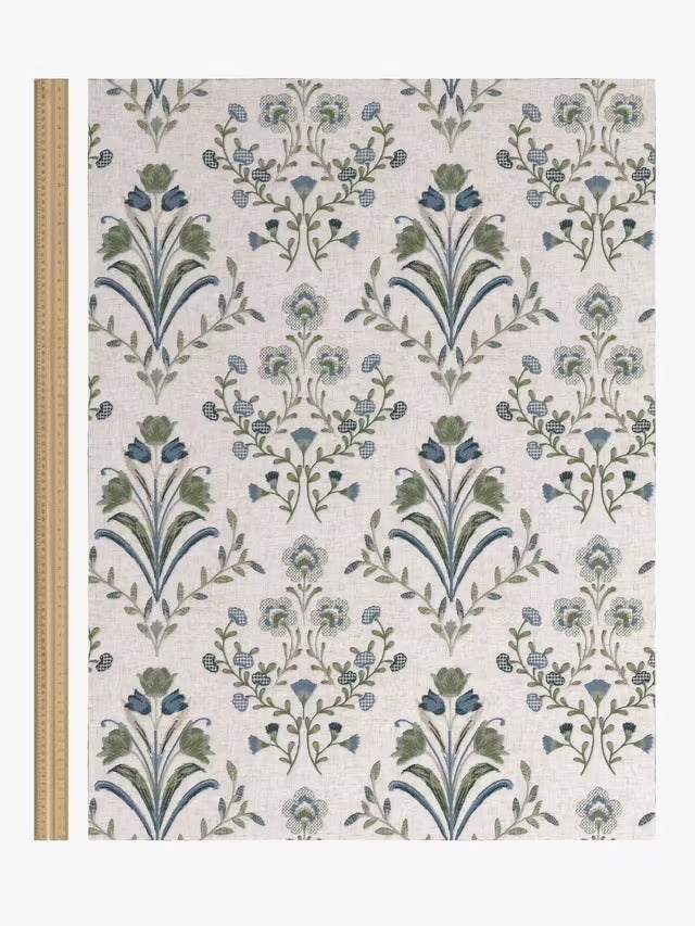John Lewis Tulipa Pencil Pleat Pair Lined Curtains W167 x D228cm - Lake Blue
