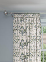 John Lewis Tulipa Embroidered Lined PencilPleat Curtains 228/228cm Lake Blue
