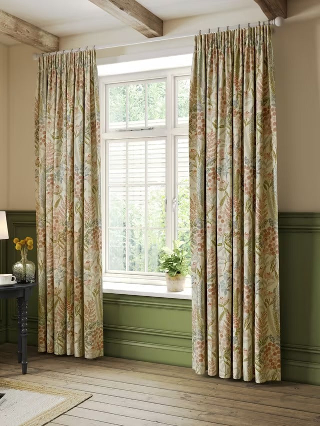 John Lewis Wildflower Weave Lined Pencil Pleat Curtains W228 x D137cm Multi