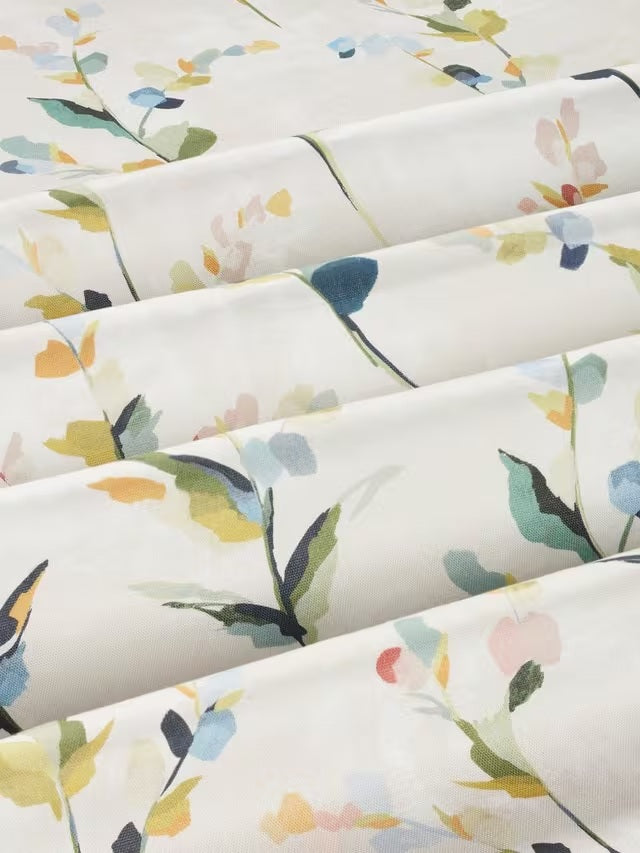 John Lewis Wildflower Blackout/Thermal Eyelet Curtains W117 x D228cm - Multi