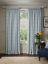 John Lewis Amara Print Blackout Pencil Pleat Curtains Ice Blue W167 x 228cm