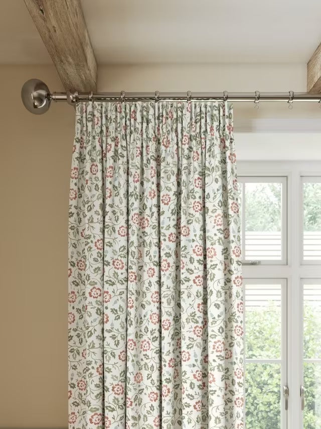 John Lewis Marlow Lined Pencil Pleat Curtains Avocado Auburn Multi 228 x 182