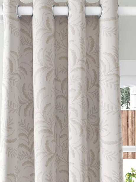 John Lewis Blackout Lined Eyelet Curtains W228 x Drop 182cm - Natural