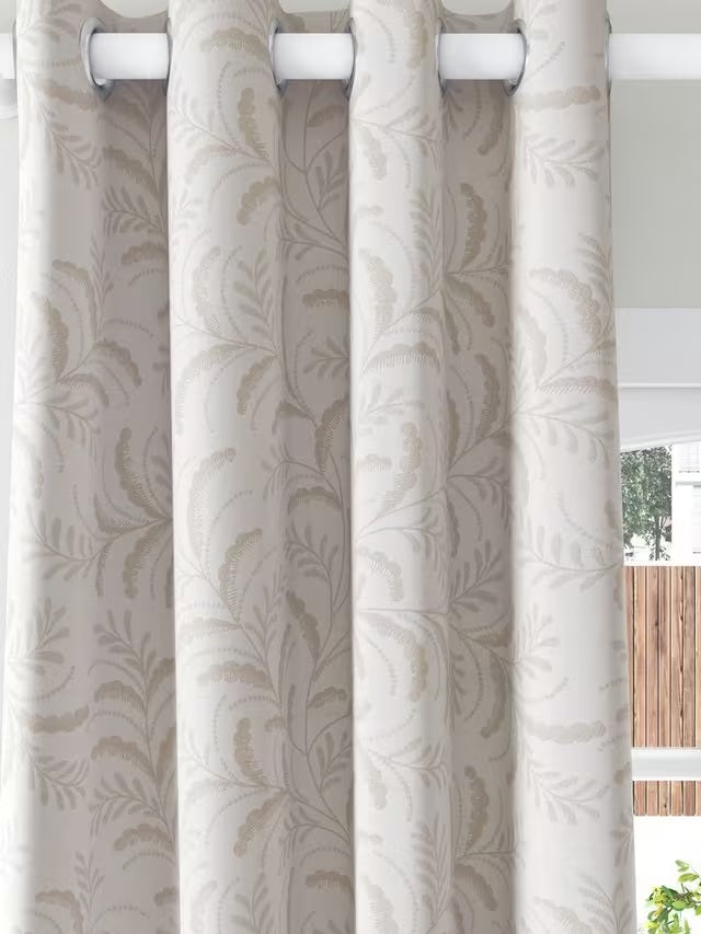 John Lewis Jouvene Blackout/Thermal Eyelet Curtains 228 x 228cm - Natural
