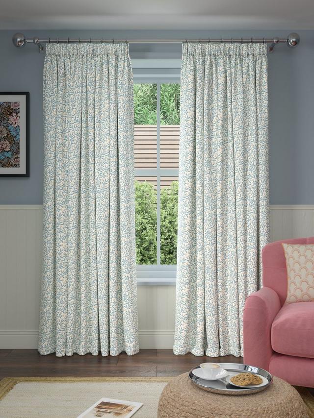 John Lewis Eloise Print Pair Blackout Line Pencil Pleat Curtains 167 x 228cm