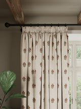 John Lewis Wilcote Pomegranate Pencil Pleat Curtain 228 x 228cm - Pink Clay