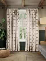 John Lewis Wilcote Pomegranate Pencil Pleat Curtain 228 x 228cm - Pink Clay