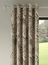 John Lewis Caladium Leaf Weave Lined Eyelet Curtains Blue W228 x Drop 228cm