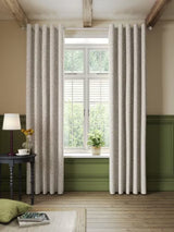 John Lewis Hidcote Weave Pair Lined Eyelet Curtains - Putty - W228 x D274cm