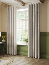 John Lewis Hidcote Weave Pair Lined Eyelet Curtains - Putty - W228 x D274cm
