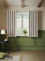 John Lewis Hidcote Weave Pair Lined Eyelet Curtains - Putty - W228 x D274cm