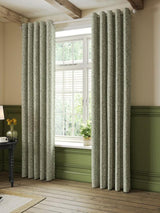 John Lewis Hidcote Weave Pair Lined Eyelet Curtains 228 x 228cm - Green