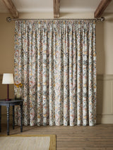 John Lewis Penelope Pair Lined Pencil Pleat Curtains W228 x D228cm - Plaster