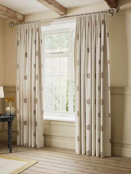John Lewis Ariana Pair Lined Pencil Pleat Curtains W167 x D182cm - Natural