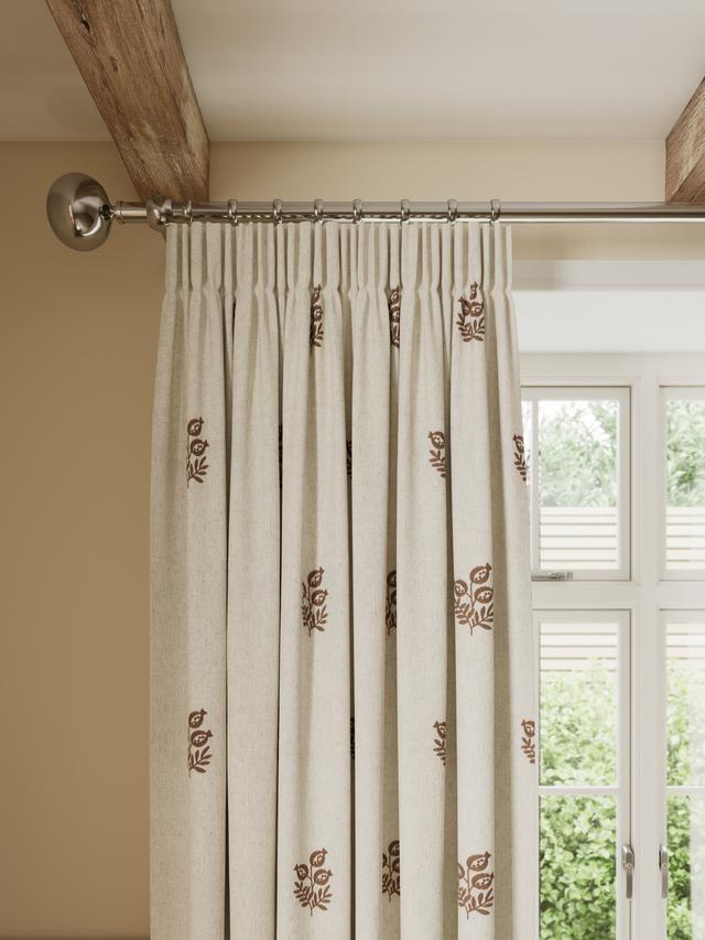 John Lewis Ariana Pair Lined Pencil Pleat Curtains W167 x D274cm - Natural