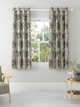 Harlequin Takara Pair Lined Eyelet Curtains Mustard/Charcoal - W228 x 182cm
