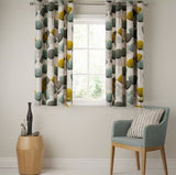 Sanderson Dandelion Clocks Pair Lined Eyelet Curtains W167 x D137cm - Aqua