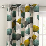 Sanderson Dandelion Clocks Pair Lined Eyelet Curtains W167 x D137cm - Aqua