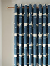 Scion Mr Fox Pair Fully Lined Eyelet Curtains Cotton Navy W167 x Drop 228cm