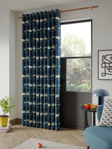 Scion Mr Fox Pair Fully Lined Eyelet Curtains Cotton Navy W167 x Drop 228cm
