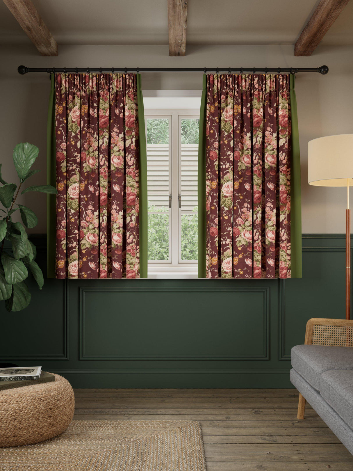 John Lewis Stapleton Lined Pencil Pleat Curtains - Mulberry W228 x D 228cm