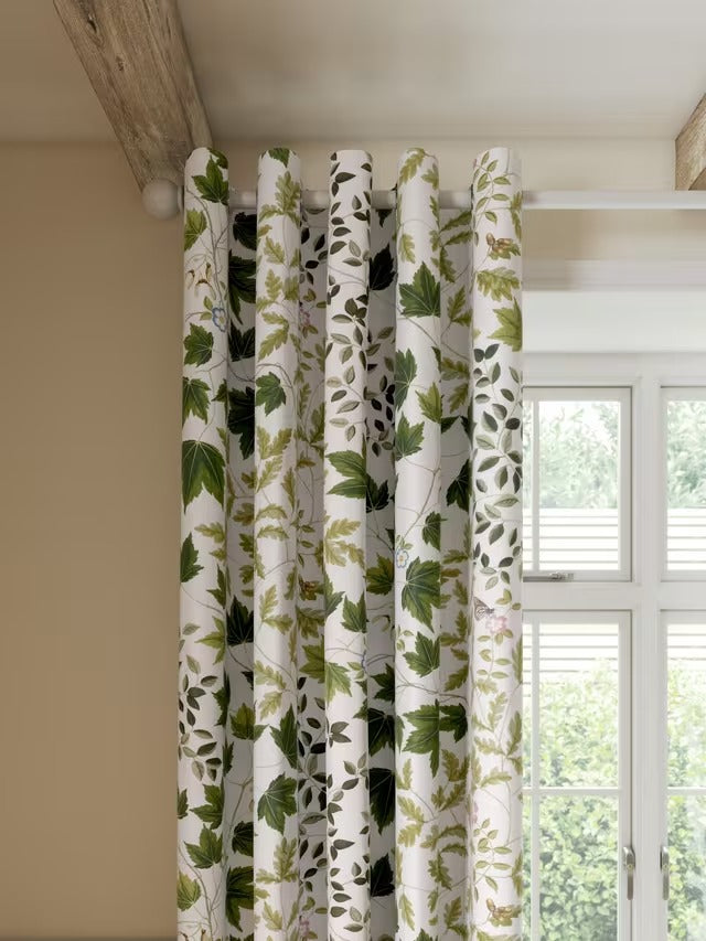 Sanderson Sycamore & Oak Pair Lined Eyelet Curtains Sky Blue/Kale W228x182cm