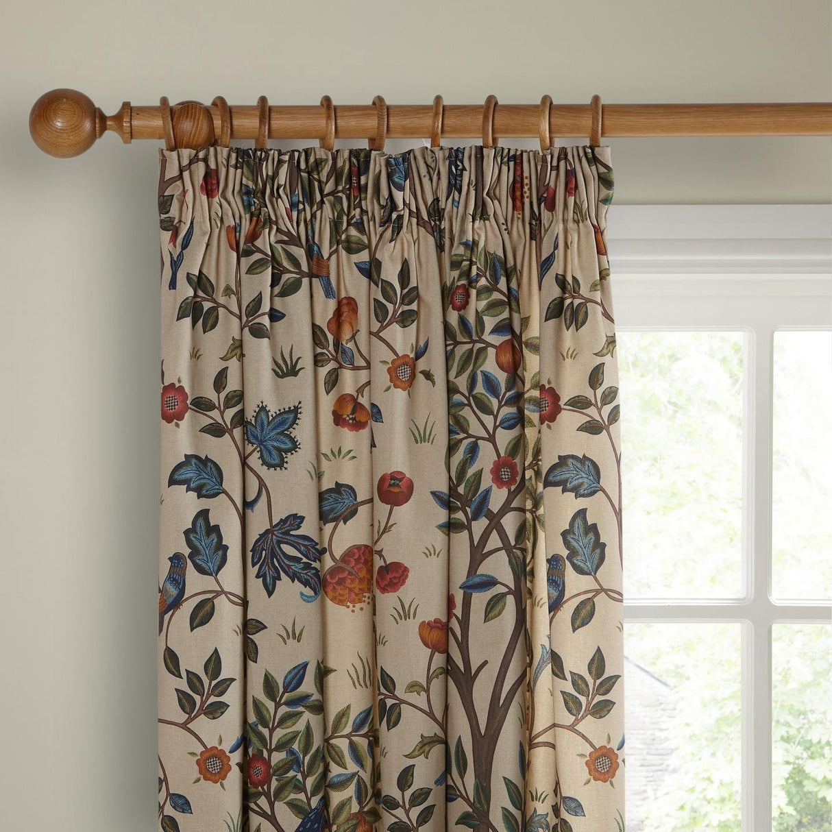Morris & Co. Kelmscott Tree Lined Pencil Pleat Curtains W167 x D182cm Multi