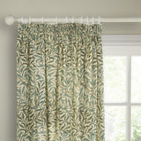 Morris & Co. Willow Bough Lined Pencil Pleat Curtains 228 x 228cm - Green
