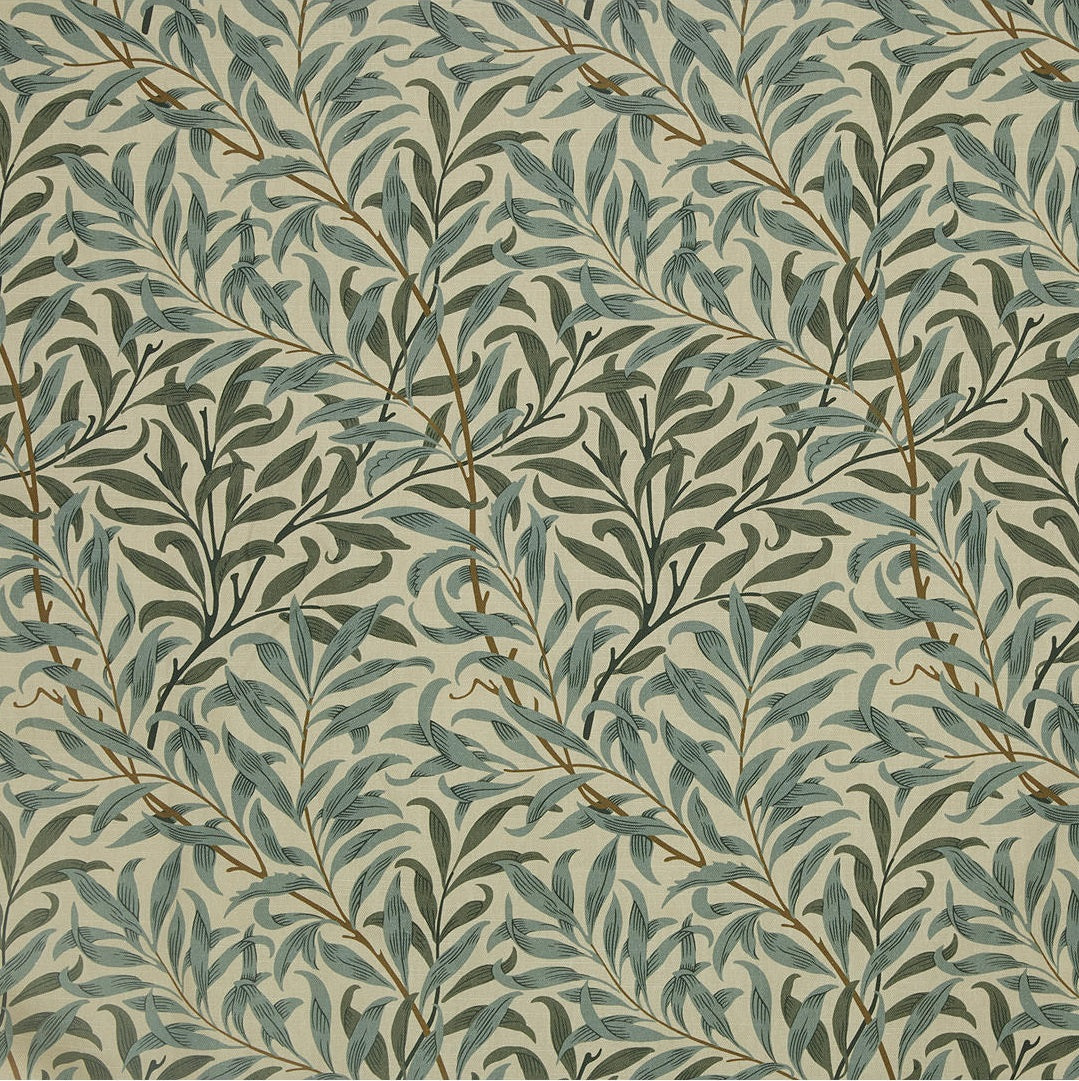 Morris & Co. Willow Bough Lined Pencil Pleat Curtains 228 x 228cm - Green